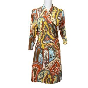 J. McLaughlin orange/yellow Panama dress, medium, Catalina cloth, bright